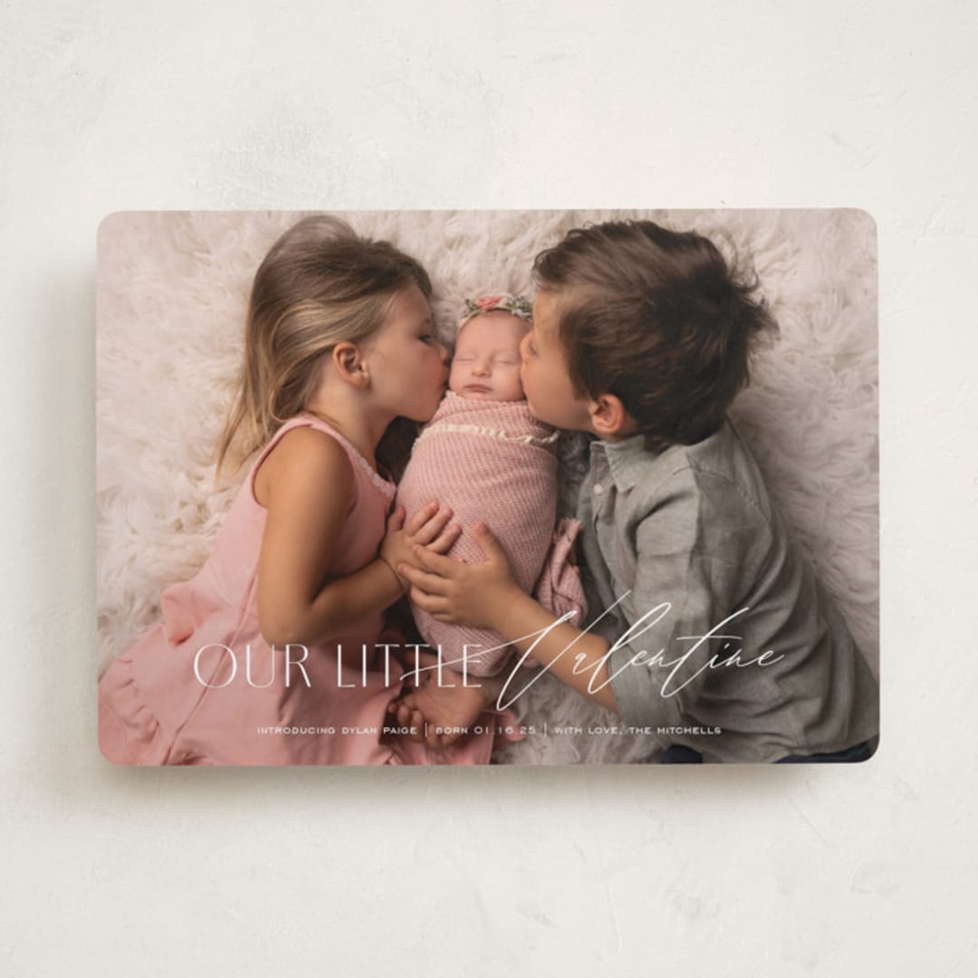"The Little Valentine" - Valentine's Day Cards in Marshmallow by Sarah Cohn - Front