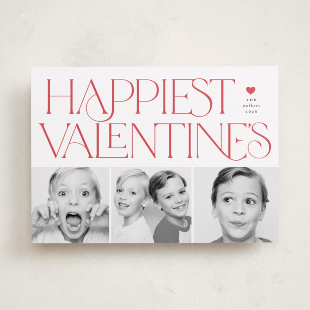 "happiest valentine's" - Valentine's Day Cards in Rose by Laura Hamm - Front