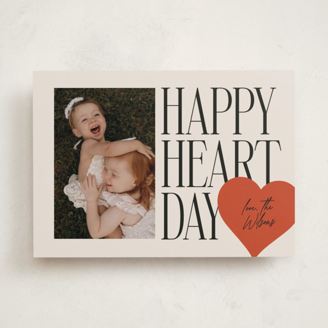 "Mod Heart" - Valentine's Day Cards in Cherry by Ekko Studio - Front
