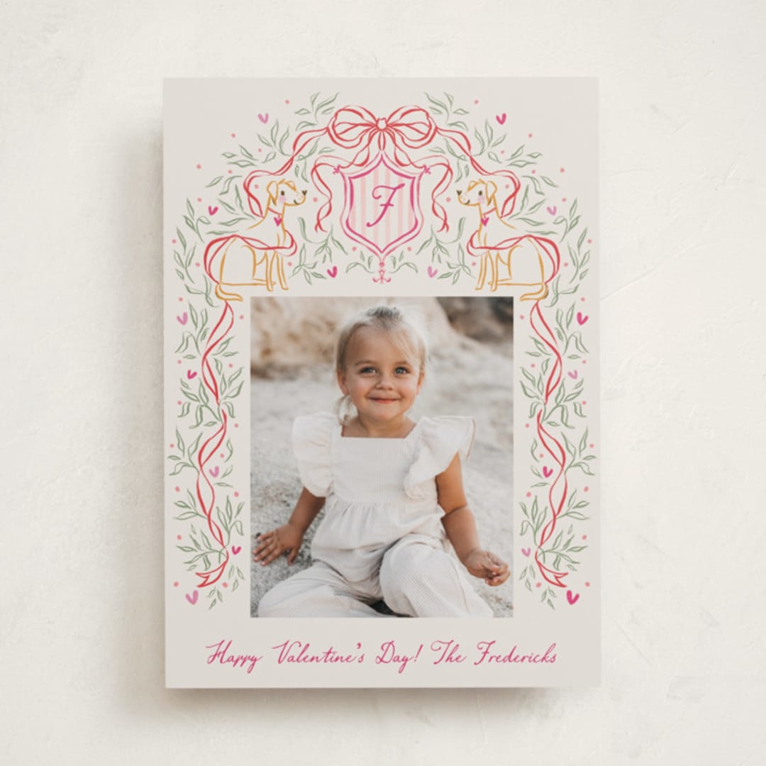 "Valentine Crest" - Valentine's Day Cards in Latte by Jackie Crawford - Front