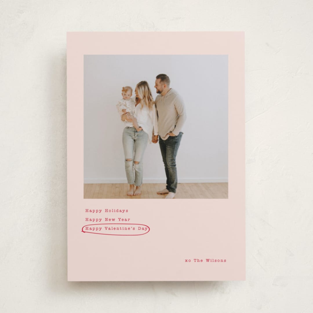 "Always Happy" - Valentine's Day Cards in Blush by Baumbirdy - Front