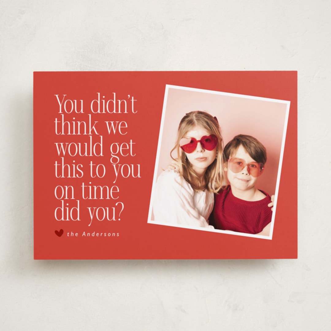 "Belated" - Valentine's Day Cards in Rose by Hudson meet Rose - Front