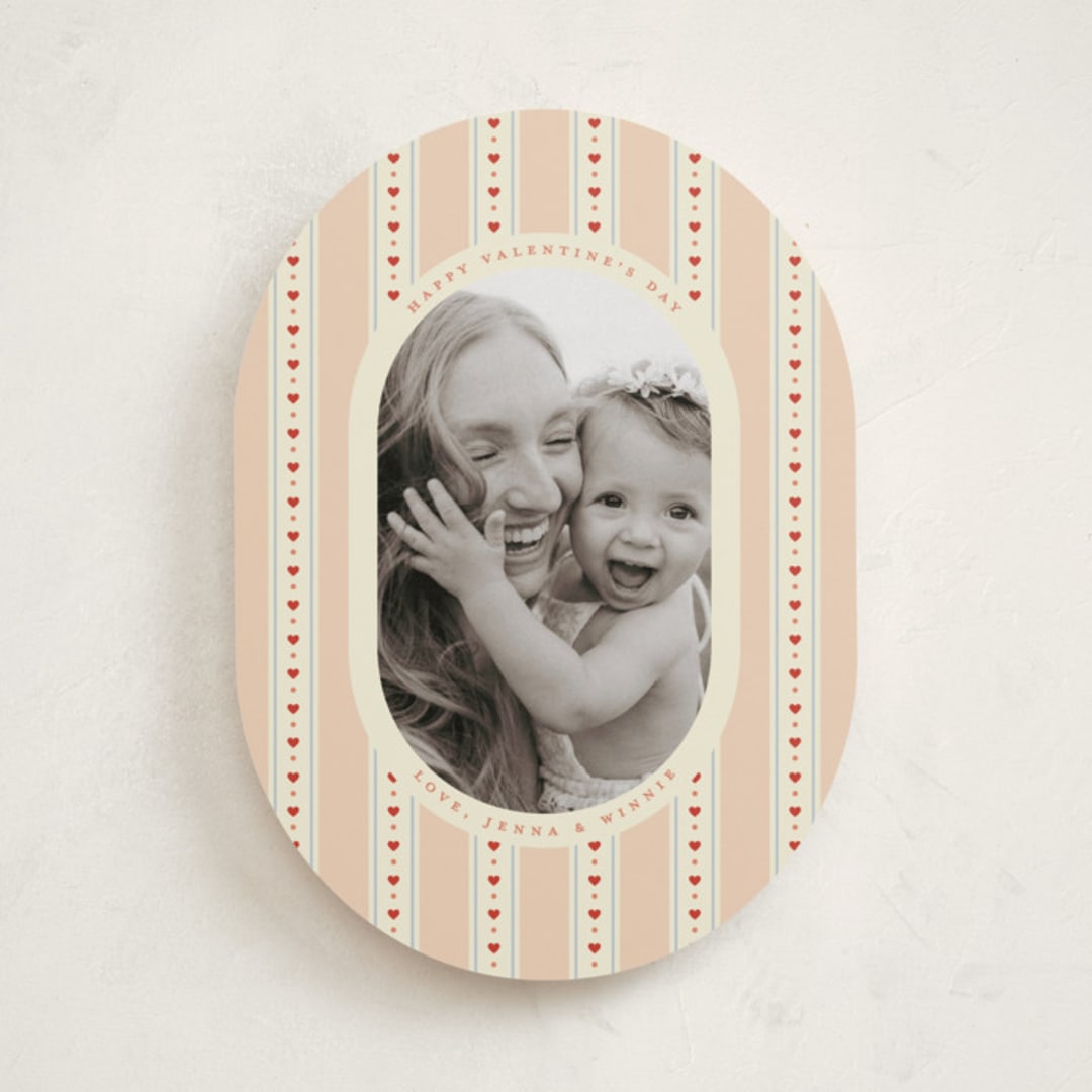 "Penelope" - Valentine's Day Cards in Peach by Ellen Schlegelmilch - Front