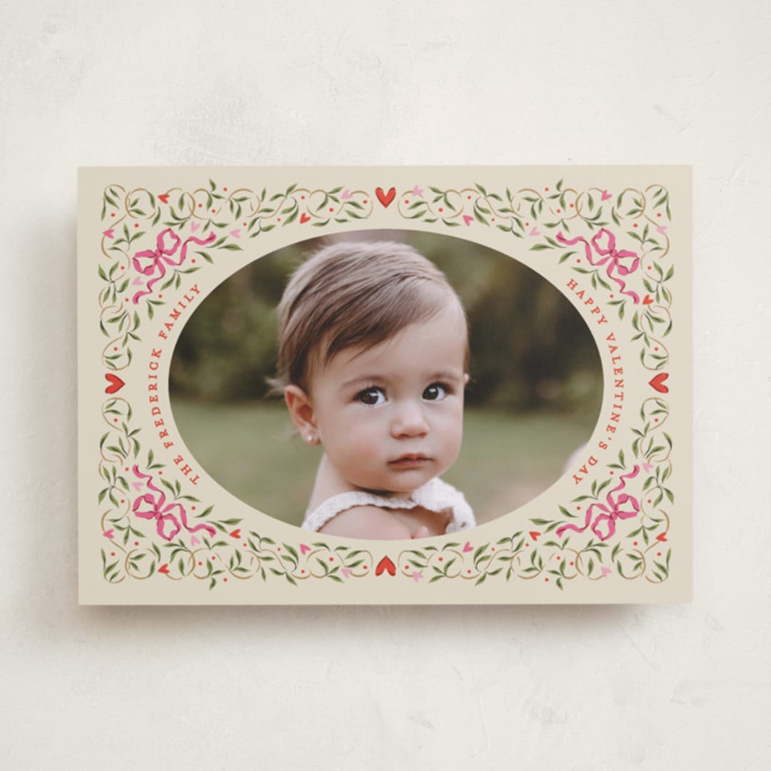 "Corner Bow Frame" - Valentine's Day Cards in Latte by Jackie Crawford - Front