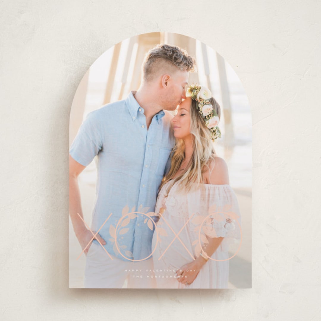 "Hollyhock" - Valentine's Day Cards in Geranium by Wildfield Paper Co - Front