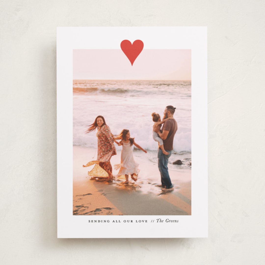 "Modern Heart" - Valentine's Day Cards in Crimson by Up Up Creative - Front