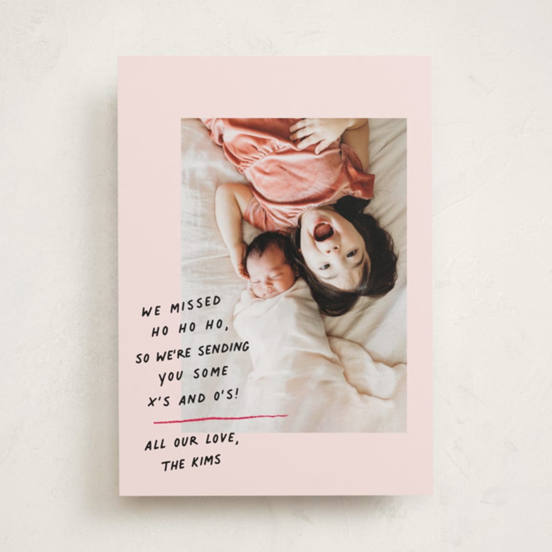 "Passing Notes" - Valentine's Day Cards in Blush by Annie Clark - Front