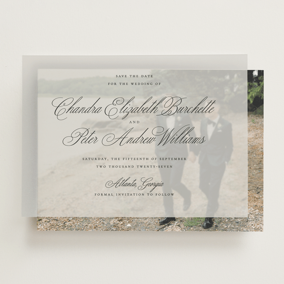 "Calligraphie" - Vellum Overlays in Chalkboard by Wildfield Paper Co - Front