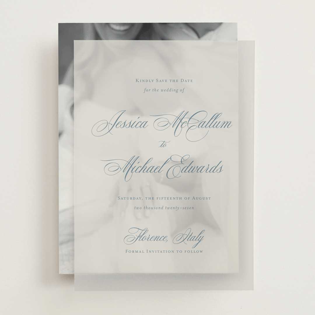 "Empire" - Vellum Overlays in Dusty Blue by Jennifer Postorino - Front