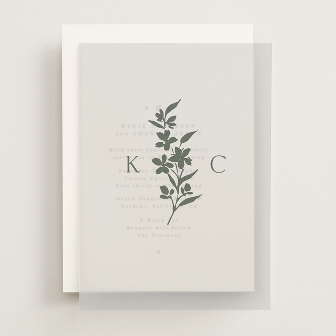 "Simply Elegant" - Vellum Overlays in Juniper by Yaling Hou Suzuki - Front