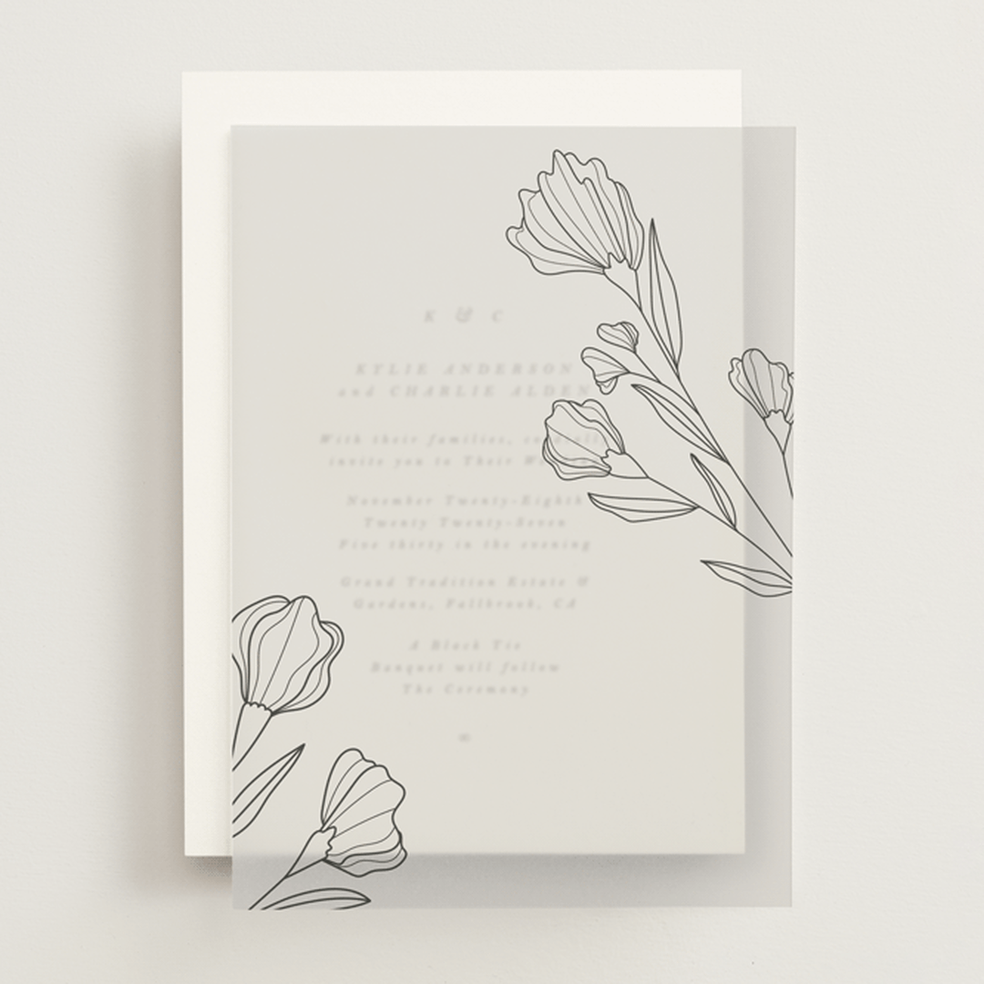 "Bouvardia" - Vellum Overlays in Midnight by Deynaaz Daraei - Front