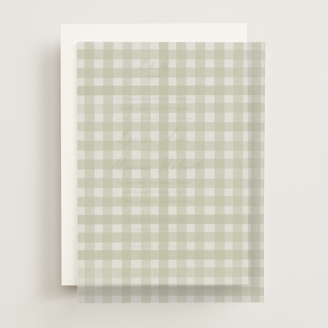 "Classic Gingham" - Vellum Overlays in Matcha by Creo Study - Front