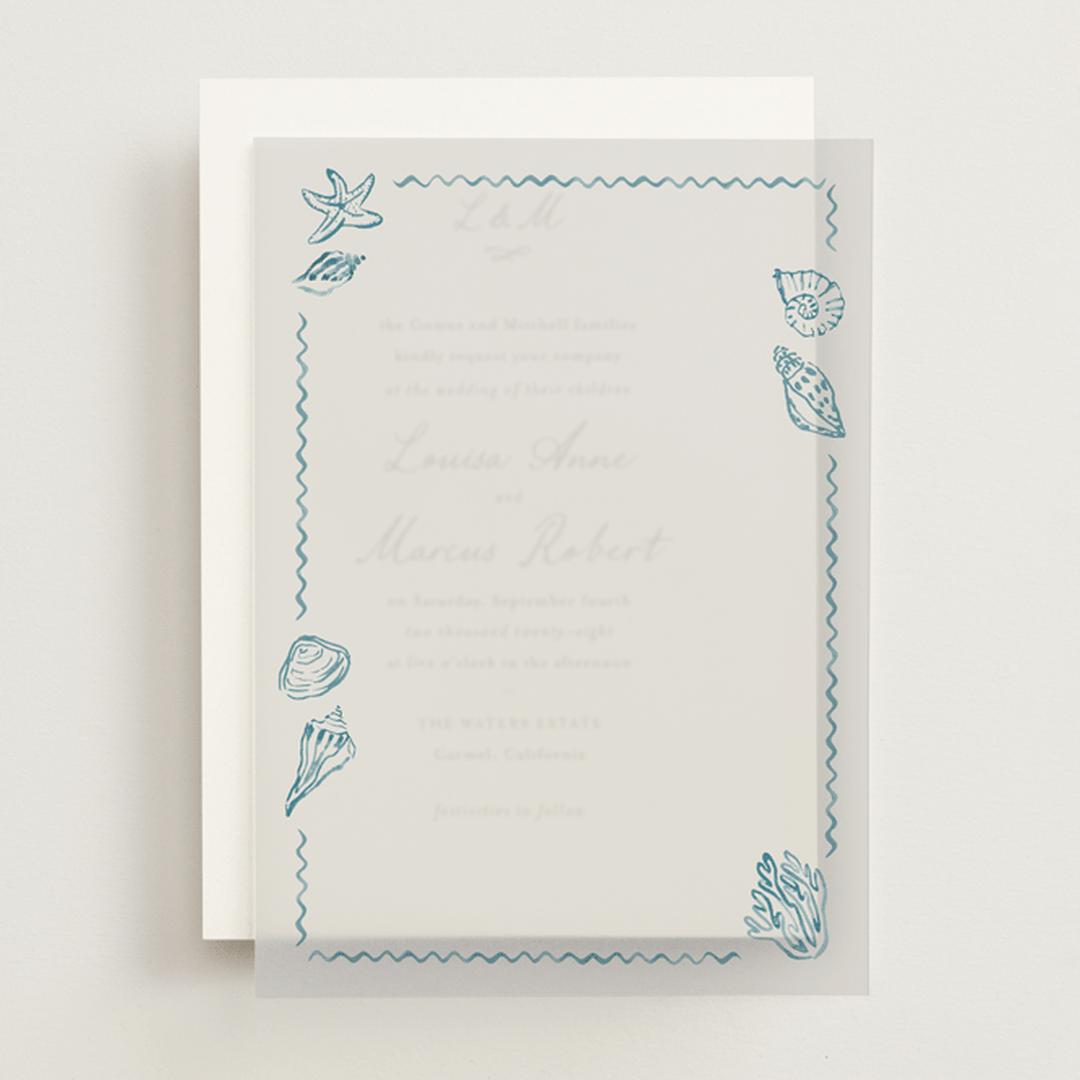 "Puglia" - Vellum Overlays in Ocean by Pati Cascino - Front