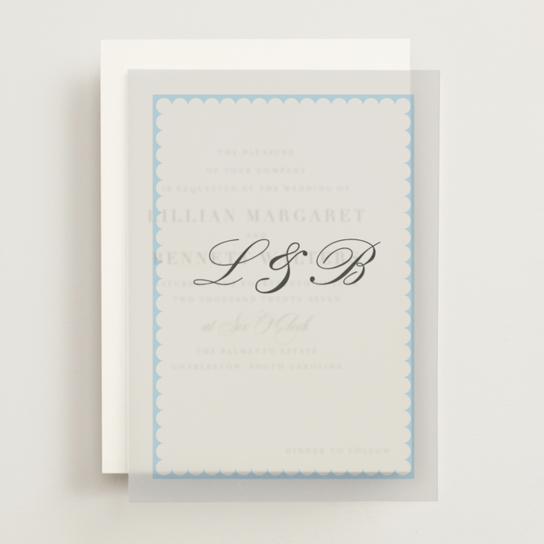 "Sweetly Scalloped" - Vellum Overlays in Ocean by Catherine Culvenor - Front