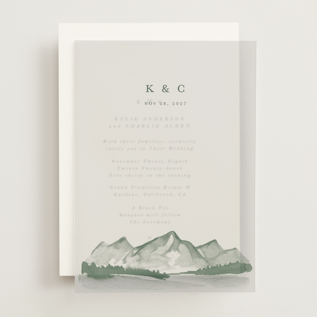 "Mountain Ridge" - Vellum Overlays in Pine by Amy Kross - Front