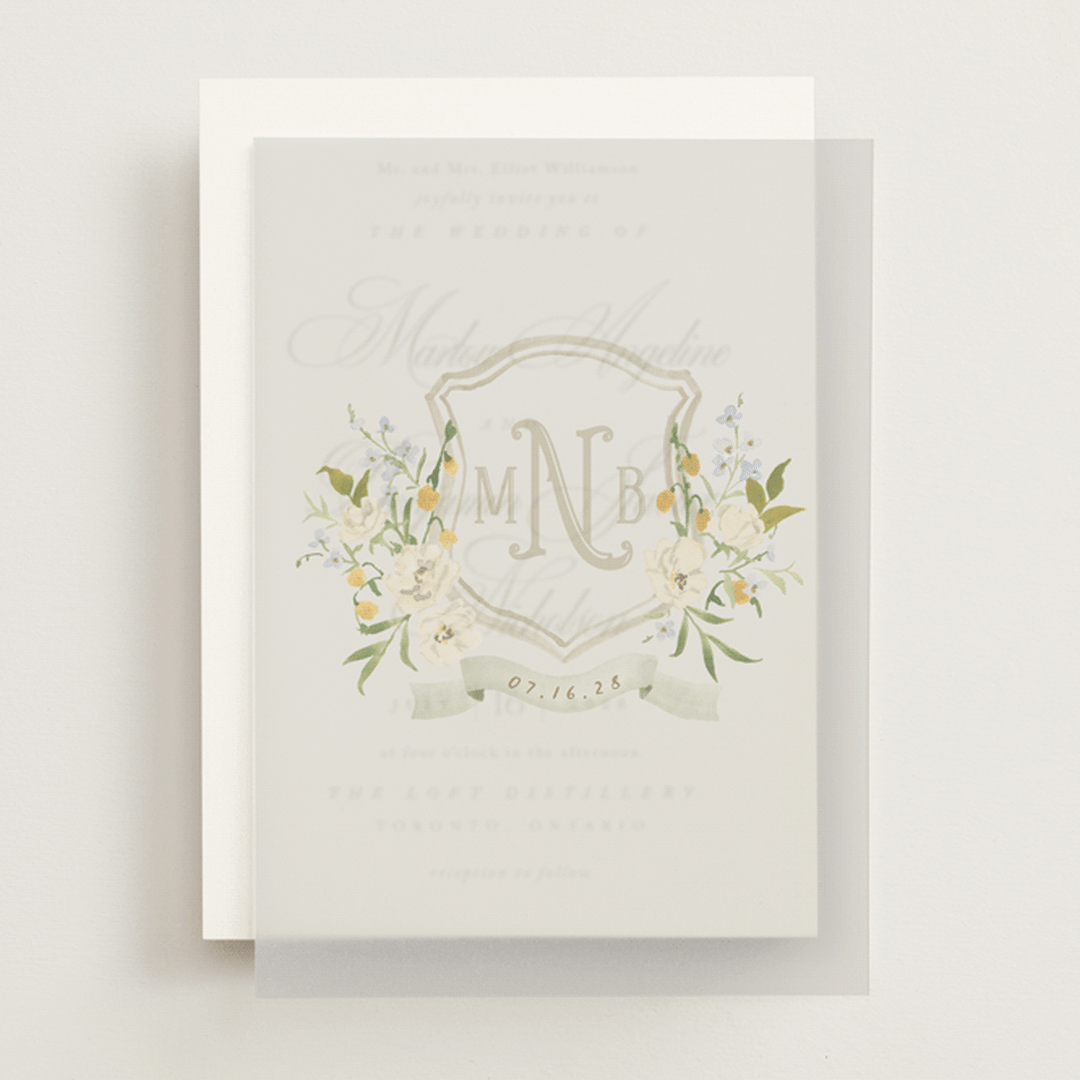 "Avalon" - Vellum Overlays in Chiffon by Everett Paper Goods - Front