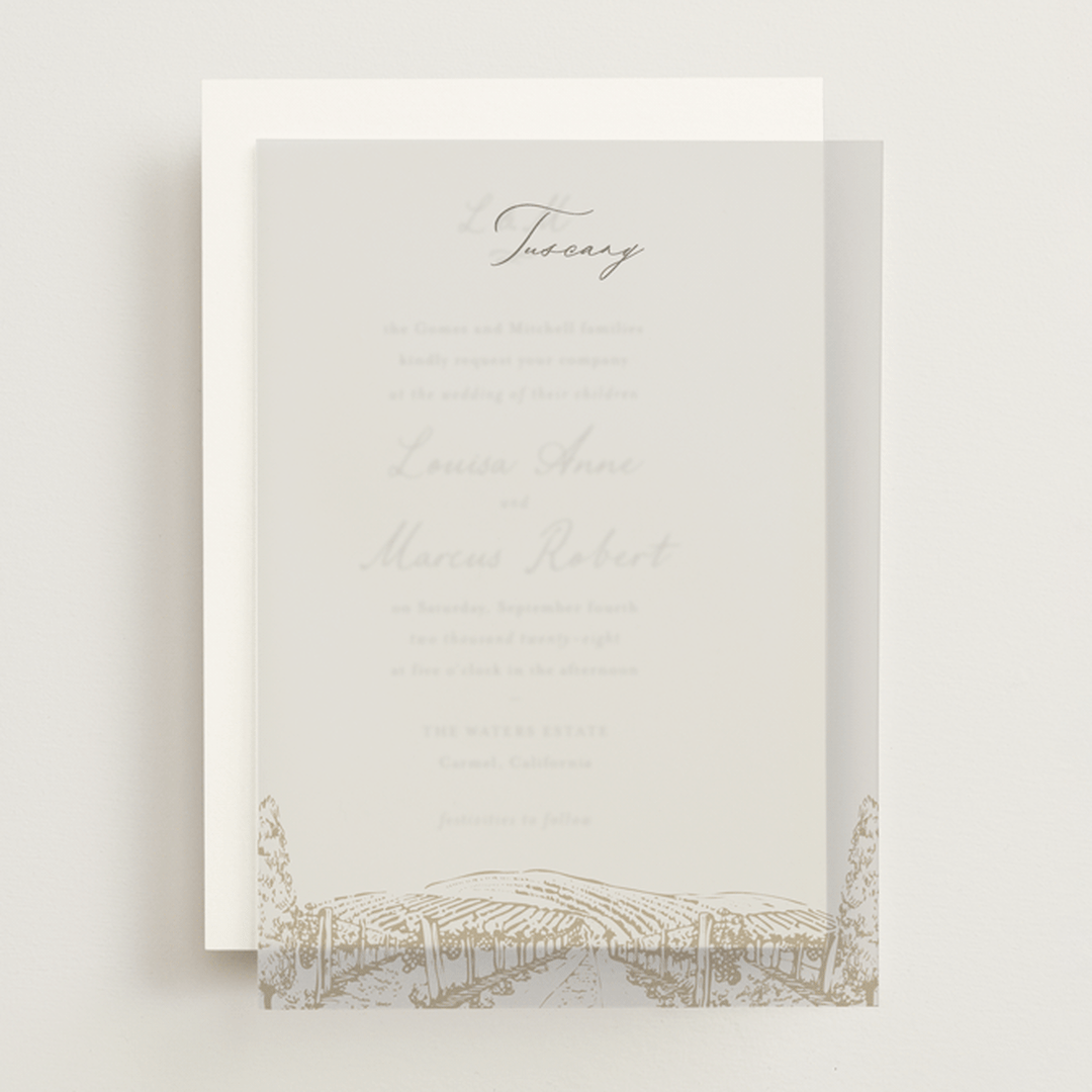 "Vineyard" - Vellum Overlays in Pecan by Sarah Brown - Front