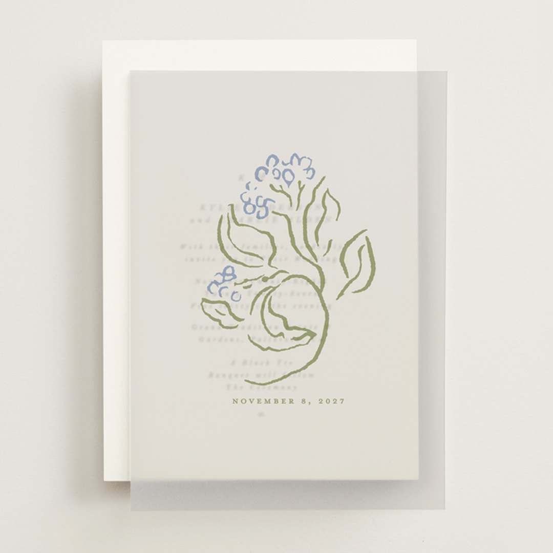 "Sketched Foliage" - Vellum Overlays in Periwinkle by Susan Zinader - Front