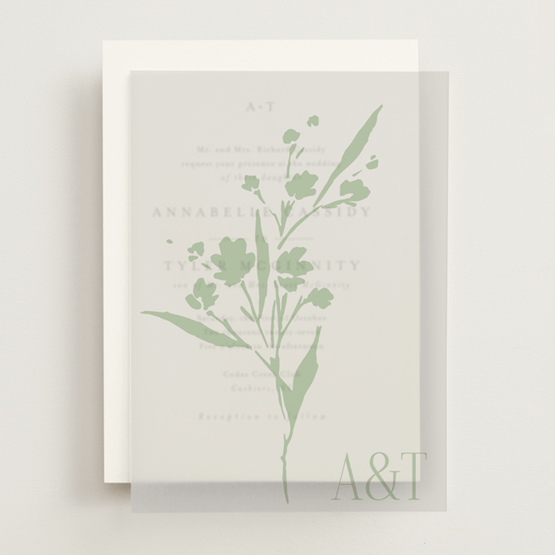 "Helena" - Vellum Overlays in Pistachio by Kate Ahn - Front