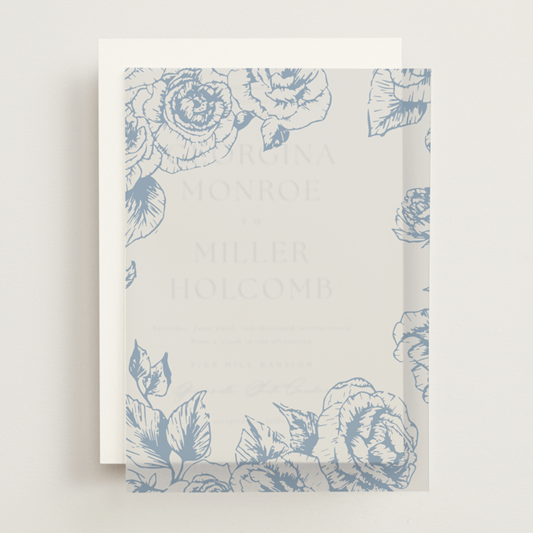 "garden" - Vellum Overlays in Cerulean by Leah Bisch - Front