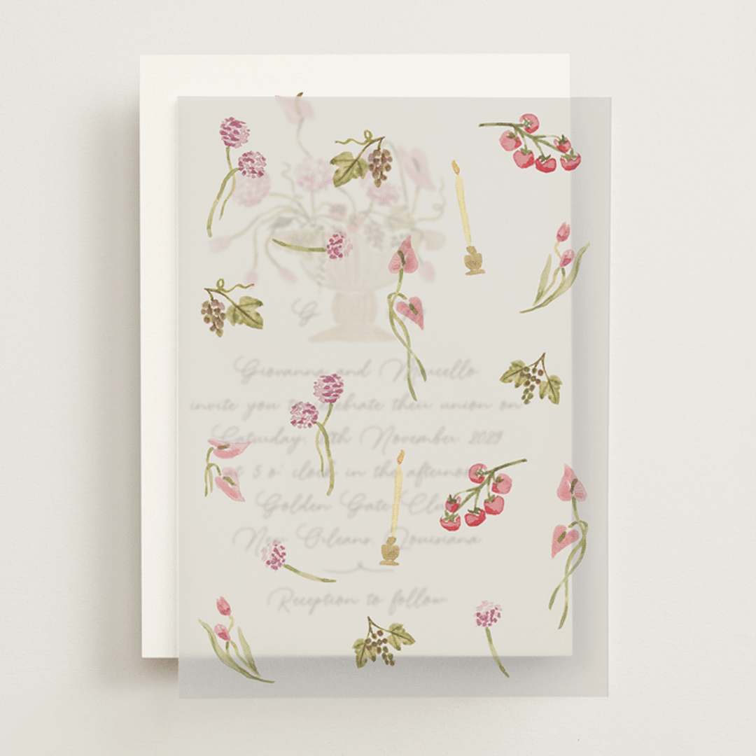 "Barolo" - Vellum Overlays in Deep Blush by Pati Cascino - Front