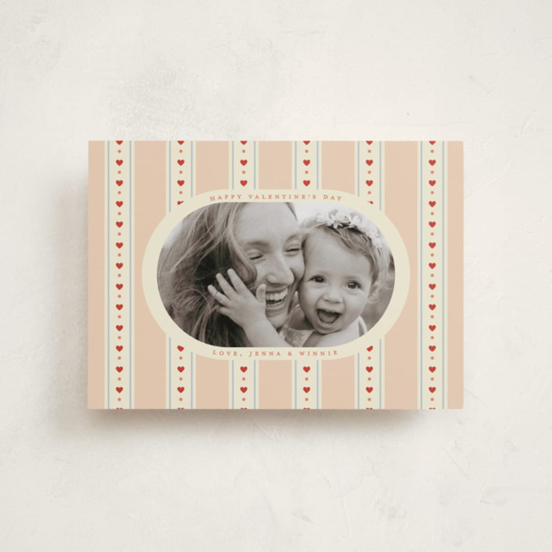 "Penelope" - Valentine's Day Cards in Peach by Ellen Schlegelmilch - Front