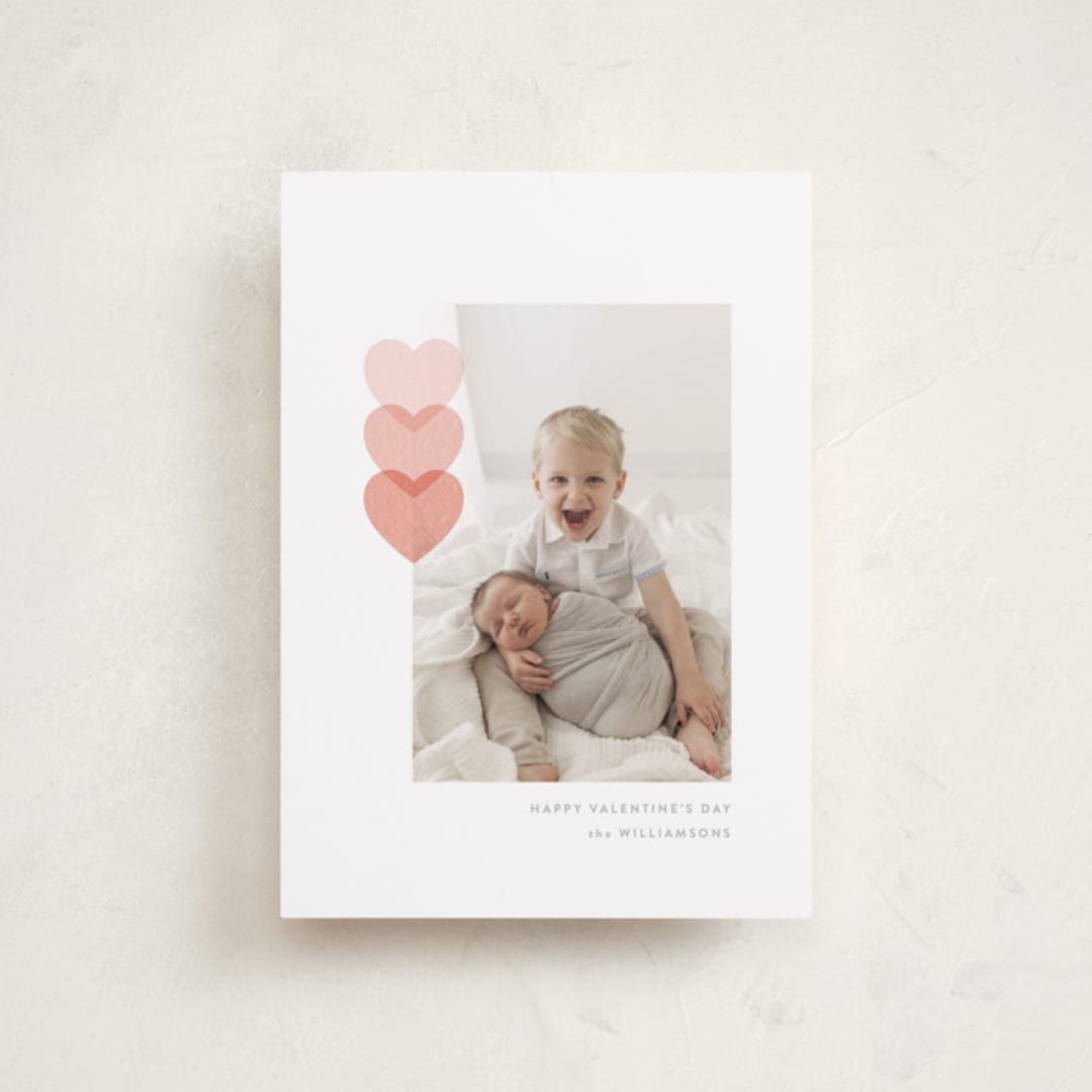 "Love Hearts" - Valentine's Day Cards in Peach by Hudson meet Rose - Front