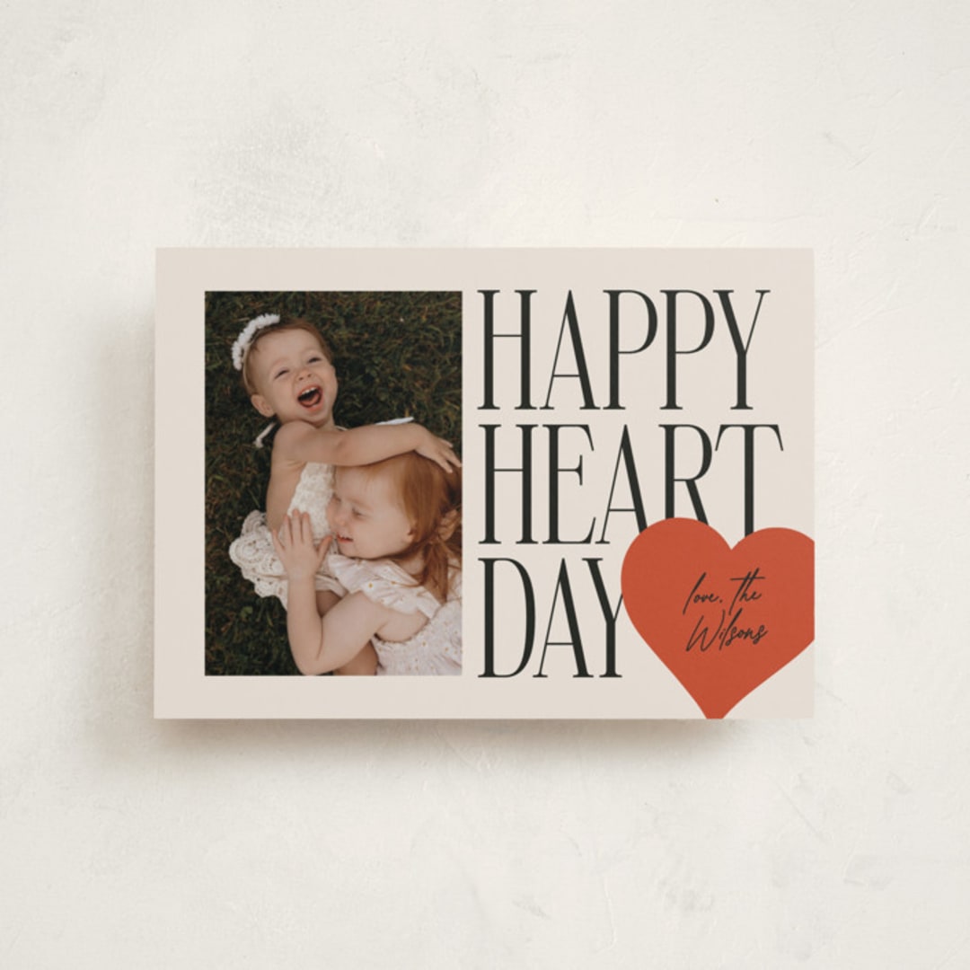 "Mod Heart" - Valentine's Day Cards in Cherry by Ekko Studio - Front