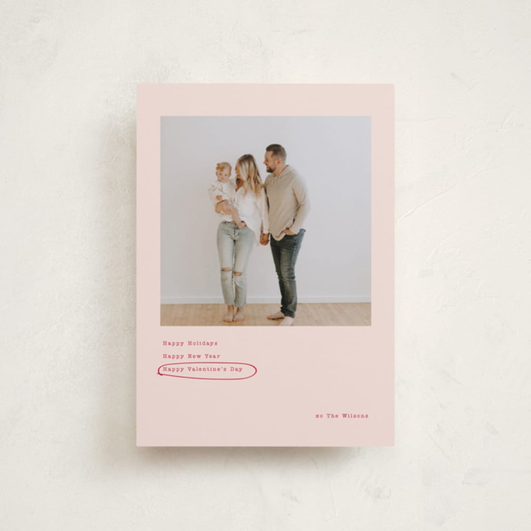 "Always Happy" - Valentine's Day Cards in Blush by Baumbirdy - Front