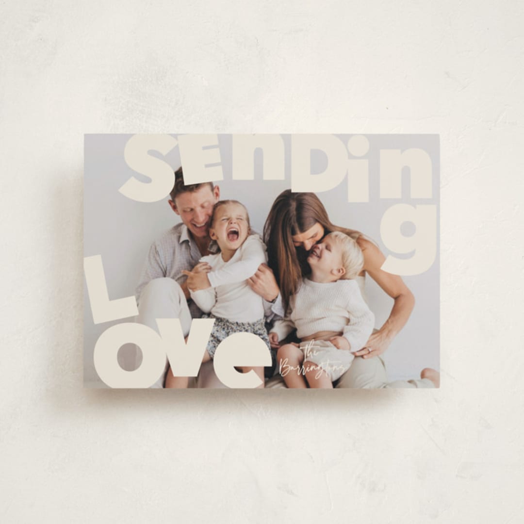 "Big Type" - Valentine's Day Cards in Cream by Baumbirdy - Front