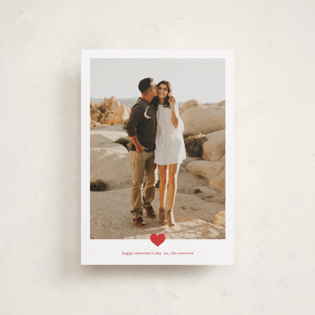 "Minimal heart" - Valentine's Day Cards in Strawberry by Stacey Meacham - Front