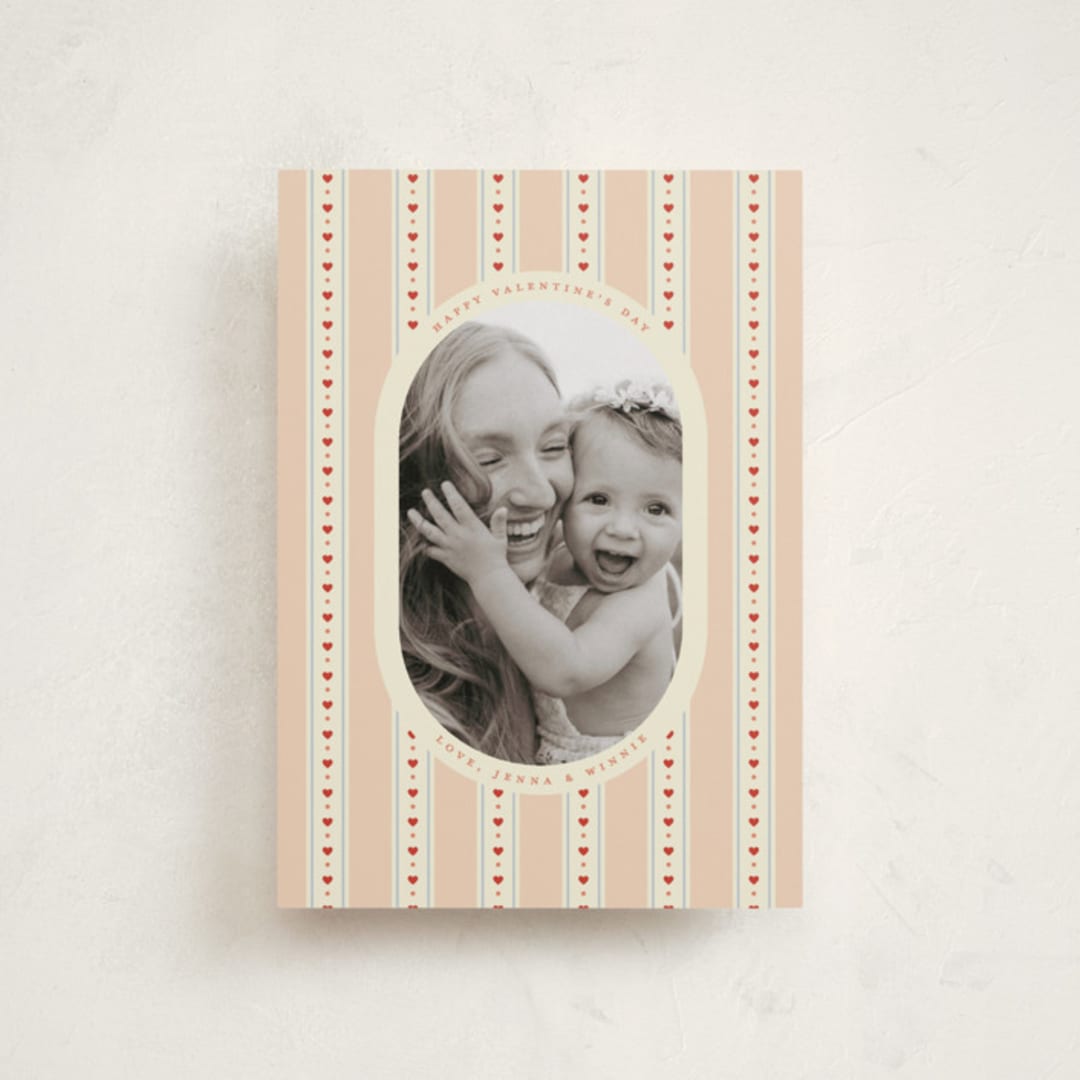 "Penelope" - Valentine's Day Cards in Peach by Ellen Schlegelmilch - Front