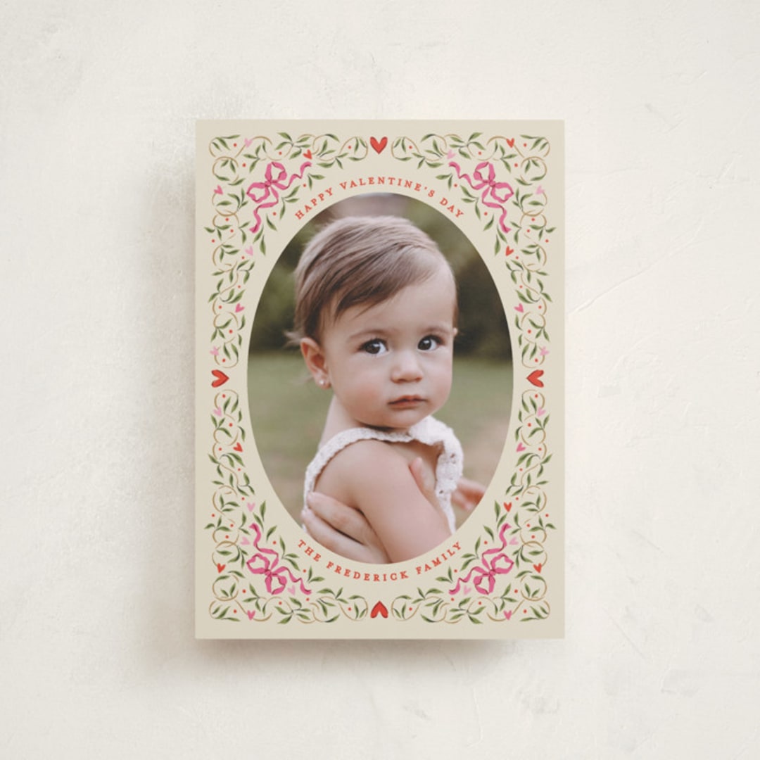"Corner Bow Frame" - Valentine's Day Cards in Latte by Jackie Crawford - Front
