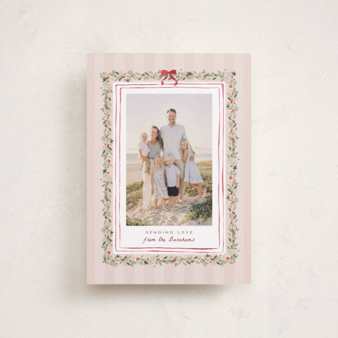 "Coastal Garland" - Valentine's Day Cards in Beach Rose by Everett Paper Goods - Front