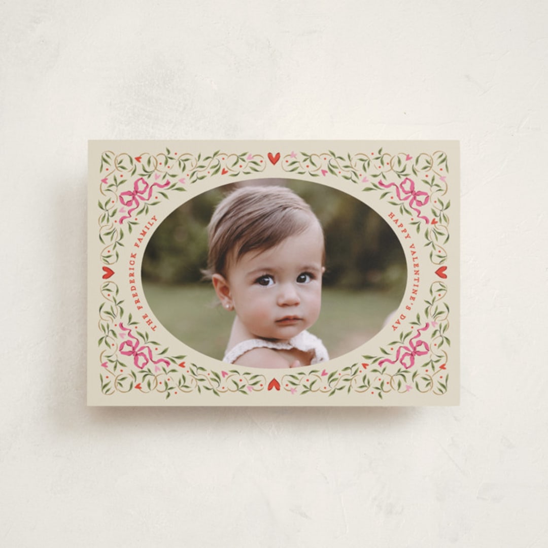 "Corner Bow Frame" - Valentine's Day Cards in Latte by Jackie Crawford - Front
