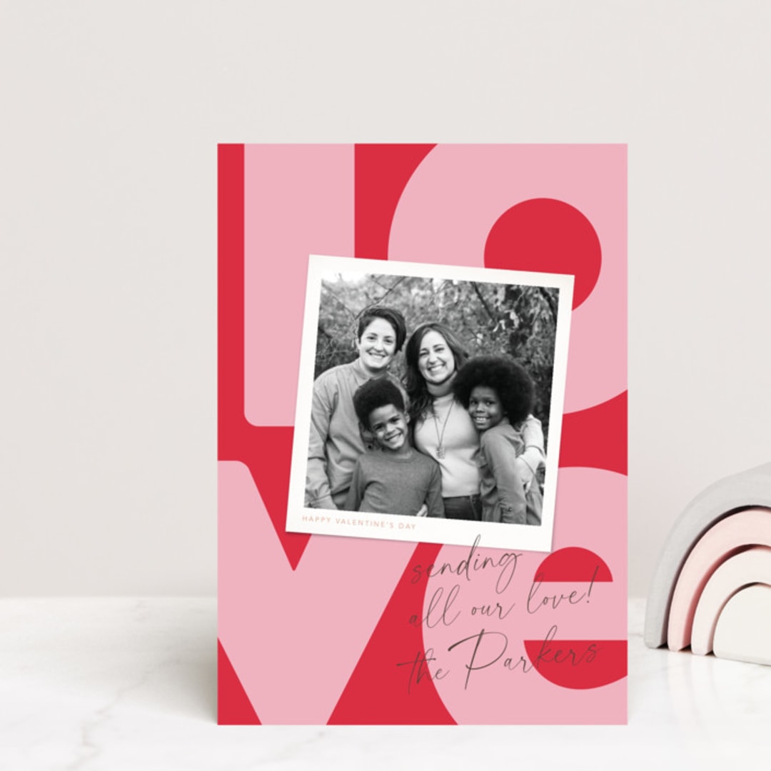"Really Big Love" - Valentine's Day Cards in Raspberry by Robert and Stella - Front