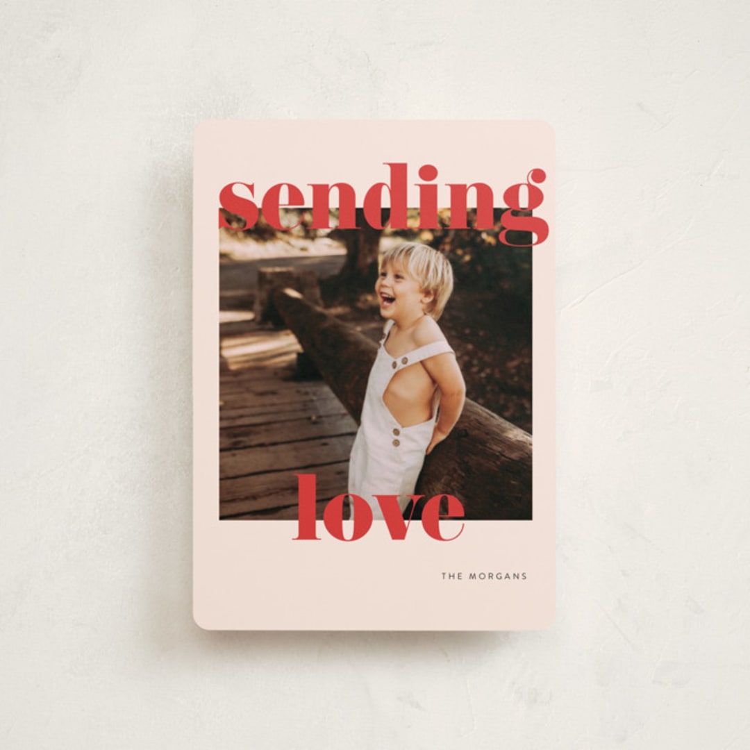 "Joyful & Bright" - Valentine's Day Cards in Tomato by Angela Thompson - Front