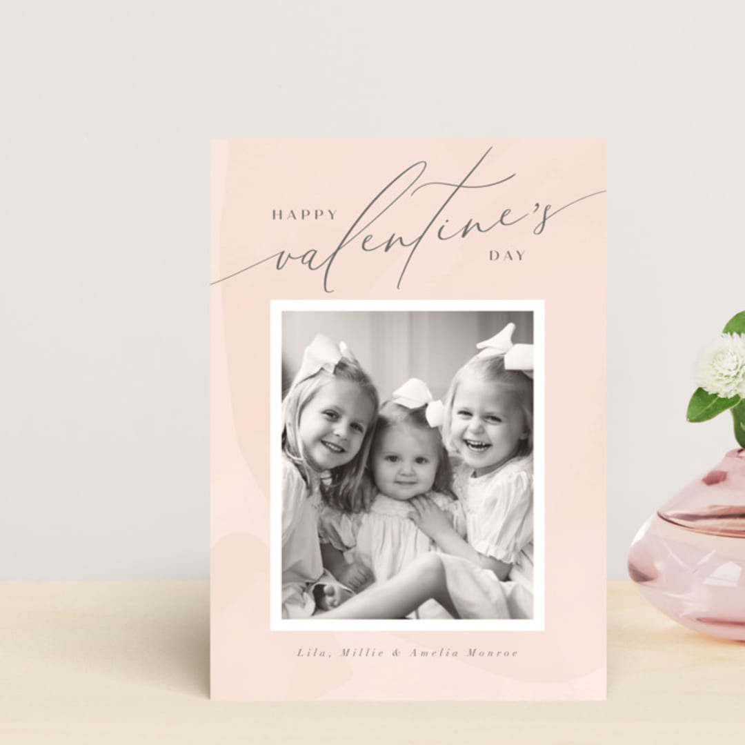 "Delight" - Valentine's Day Cards in Blush by Nicoletta Savod - Front