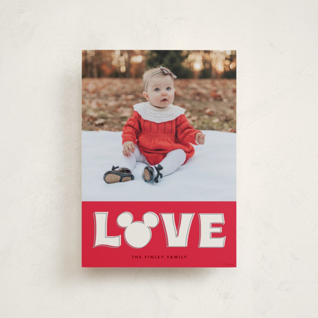 "Disney's Mickey Mouse Big Love" - Valentine's Day Cards in Cherry by Baumbirdy - Front