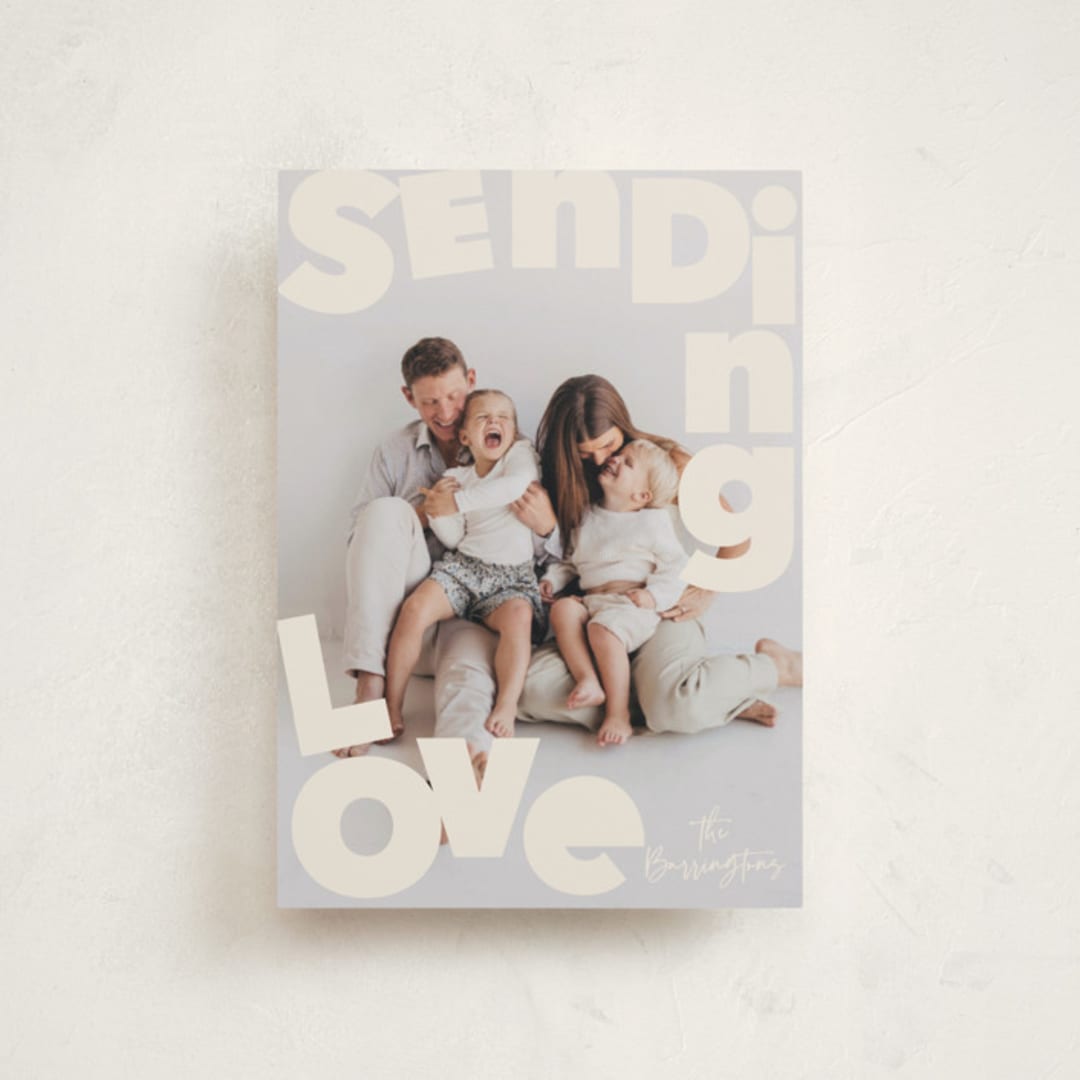 "Big Type" - Valentine's Day Cards in Cream by Baumbirdy - Front