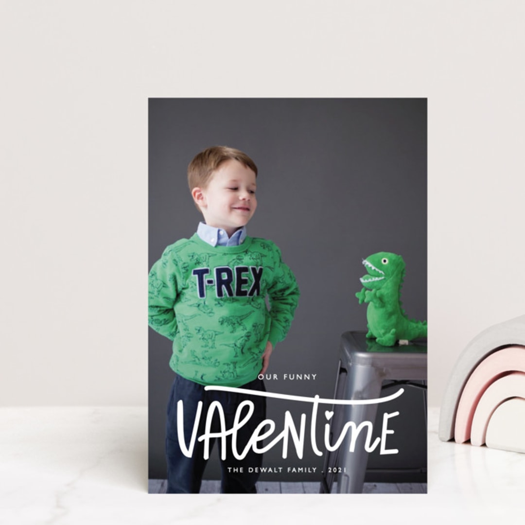 "Our Funny Valentine" - Valentine's Day Cards in Crimson by Bethany Anderson - Front