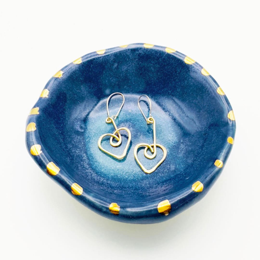 "Dolphin Blue Dish" - Vanity Trays and Dishes in blue by Jayne Alfieri