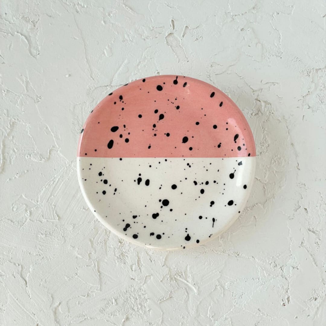 Peach Splatter Ring Dish