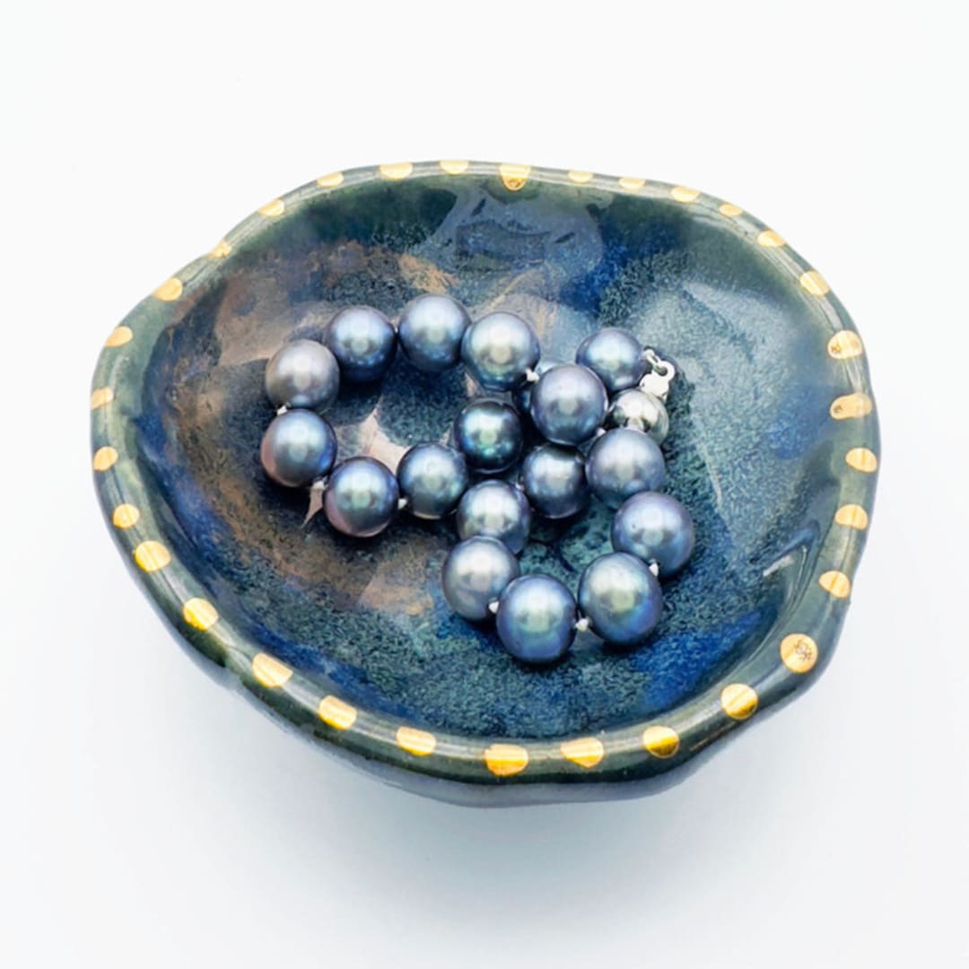 "Nautical Blue Dish" - Vanity Trays and Dishes in blue by Jayne Alfieri