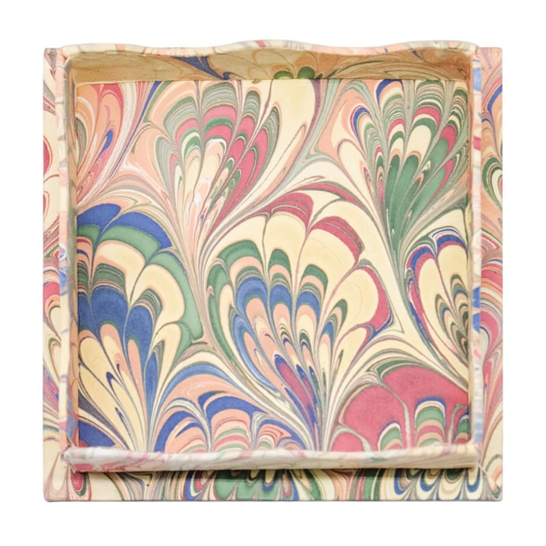 "Trinket Cocktail Napkin Tray in Multicolor Marbling" - Vanity Trays and Dishes in multicolorassorted-colors by Inner Child