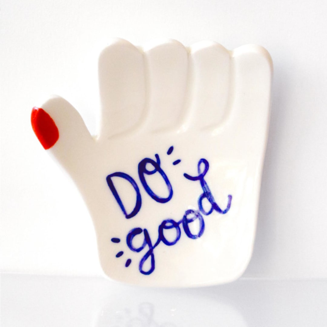 "Do Good Ceramic Tray" - Vanity Trays and Dishes in white by Carrie ONeal