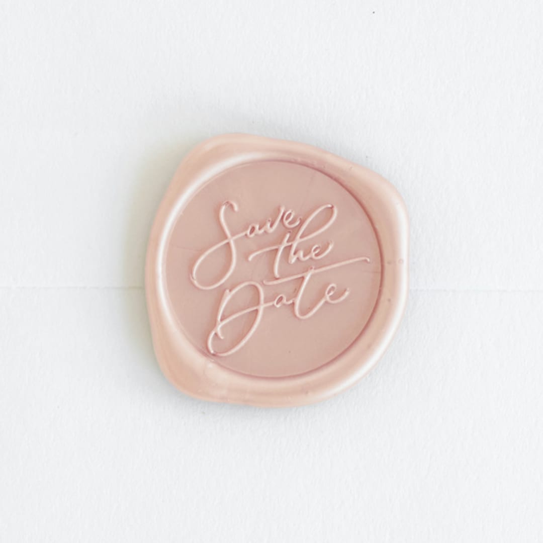 "Save the Date in Champagne | Steph B. and Co. x Artisaire (pack of 25)" - Wax Seals, Pack of 25 in champagne by Minted - Wax Seal Front