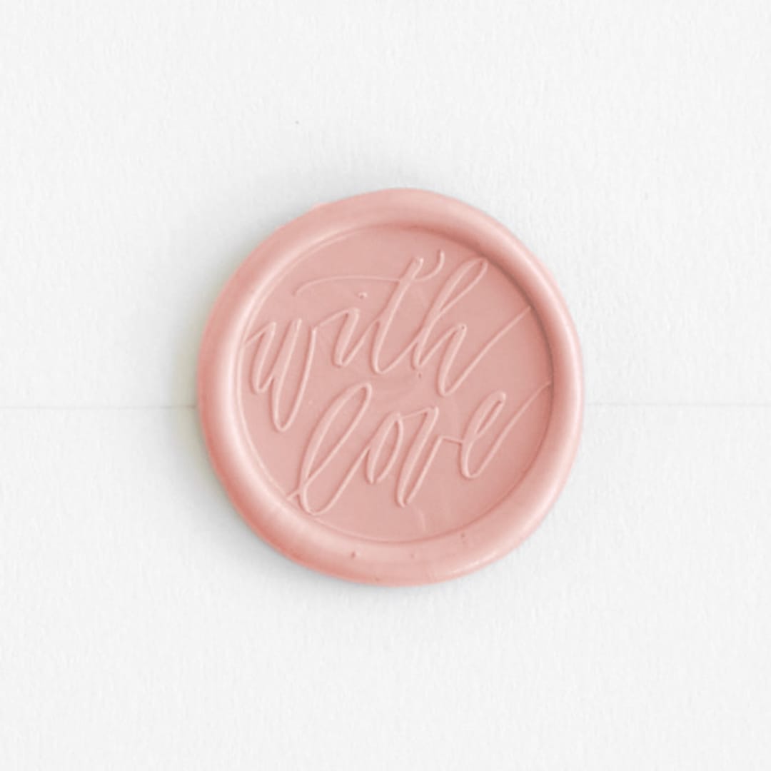 "With Love in Blush | Saffron Avenue x Artisaire (pack of 25)" - Wax Seals, Pack of 25 in blush by Minted - Wax Seal Front