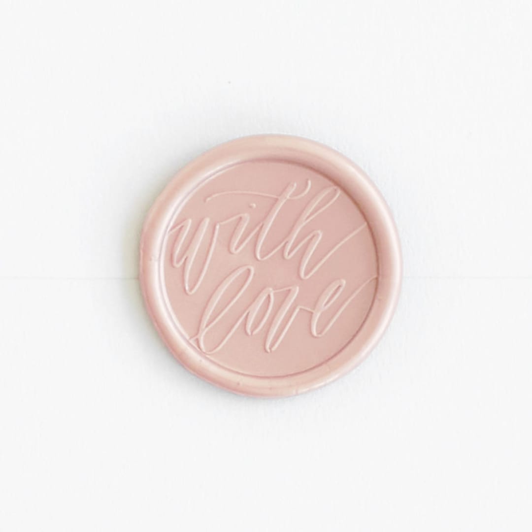 "With Love in Champagne | Saffron Avenue x Artisaire (pack of 25)" - Wax Seals, Pack of 25 in champagne by Minted - Wax Seal Front
