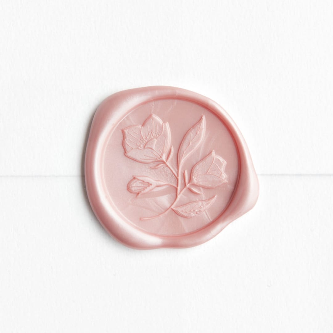 "Wild Rose in Blush | Little North Company x Artisaire (pack of 25)" - Wax Seals, Pack of 25 in Blush by Minted - Wax Seal Front